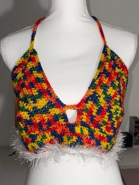 🌈 Handmade Pride Crochet Halter Top 🌈